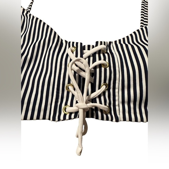 Xhilaration Women’s Swimsuit Bikini Blue and White Stripe XL D DD - Picture 2 of 12